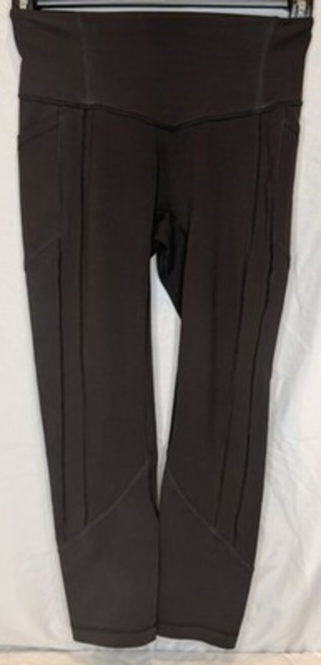 Lululemon Black Leggings Women’s Size 6 High Rise Ankle Yoga Pants Athleisure